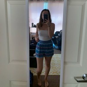 Blue and purple patterned shorts